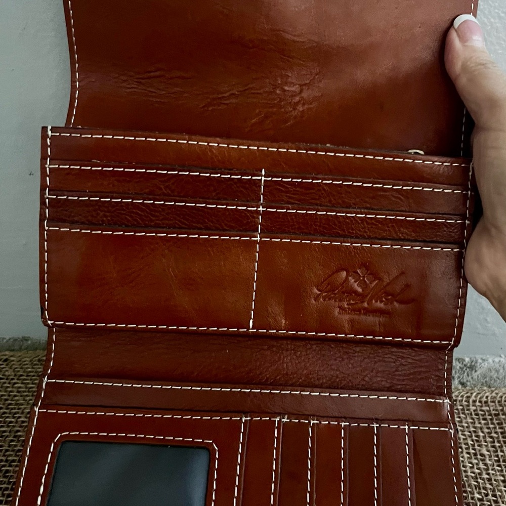 Patricia Nash Tan Floral Leather Wallet